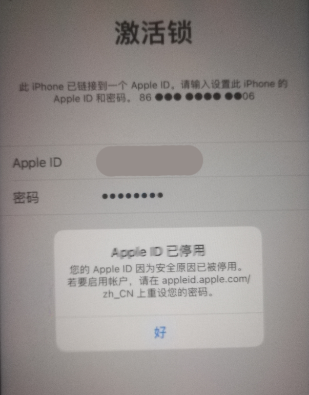 齐齐哈尔苹果手机维修分享iPhone 12 出现提示“Apple ID 已停用”怎么办 